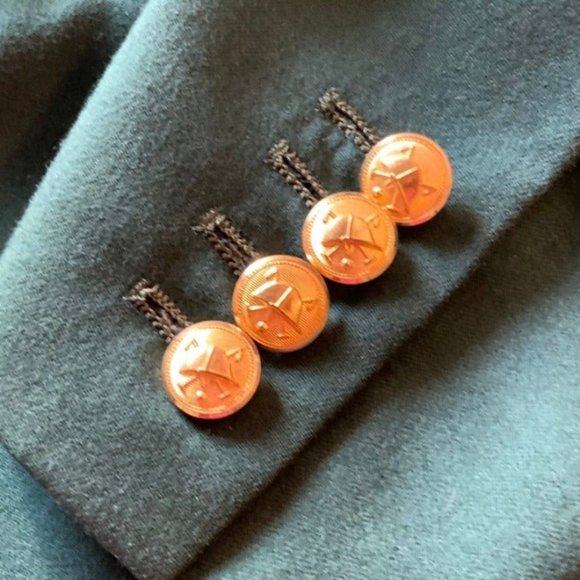 Polo Ralph Lauren Blazer Mens Green Jacket 38RBrass Buttons Custom Made - Picture 8 of 10